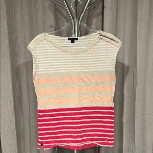 Tommy Hilfiger Cream‎ Sleeveless Boxy Muscle Tee